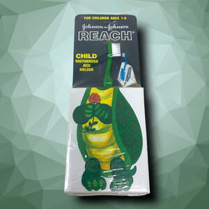 Vintage 1984 NEW Reach Child's Turtle Toothbrush Folding Holder TV Movie Prop